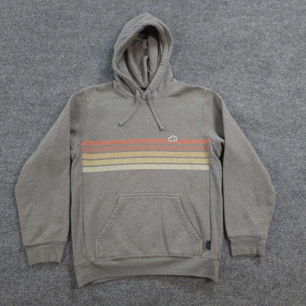Patagonia Hoodie Mens S Gray Uprisal Line Logo Ridge Stripe Hiking Outdoors